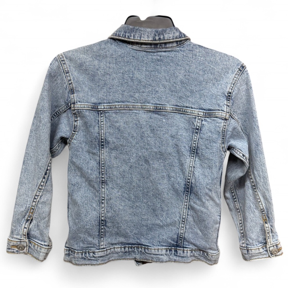 Art Class Kids Light Wash Distressed Denim Trucker Jacket - Size Small (6/7) - Picture 4 of 6